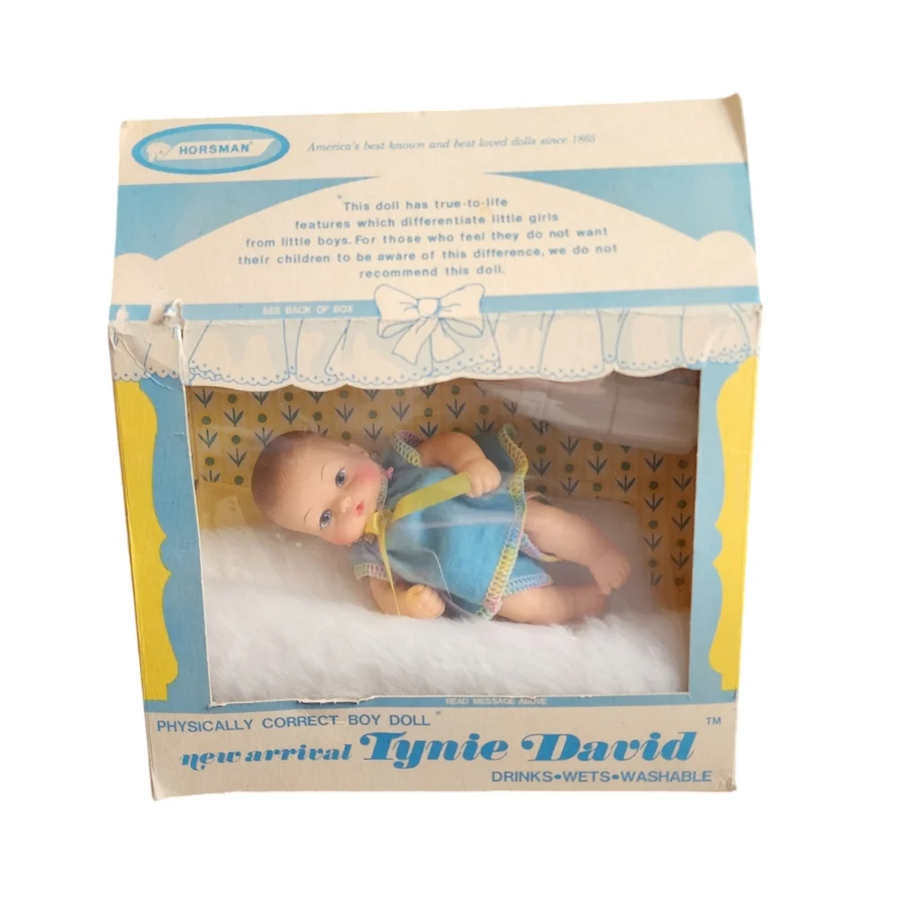 VINTAGE‎ 70's Horsman TYNIE DAVID Doll Anatomically Correct Boy BABY DOLL NIB